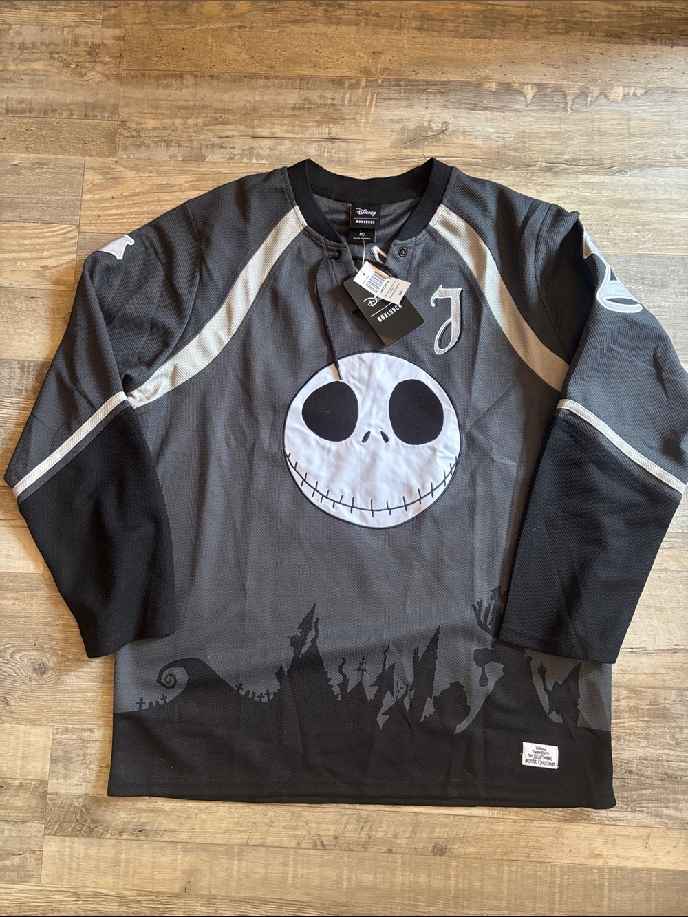 Disney Jack Skellington Adult Black & Gray Hockey Jersey